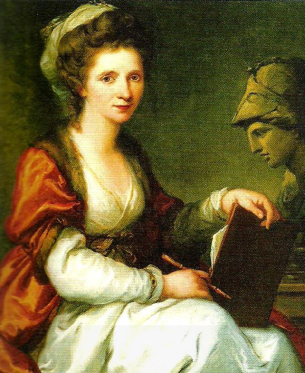 Angelica Kauffmann sjalvportratt med minervabyst oil painting picture